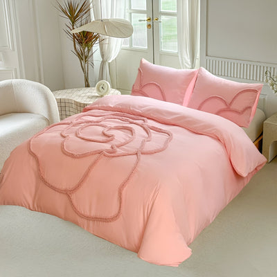 BlossomDream Set - Eleganter Getufteter Bettbezug Mit Floralem Design