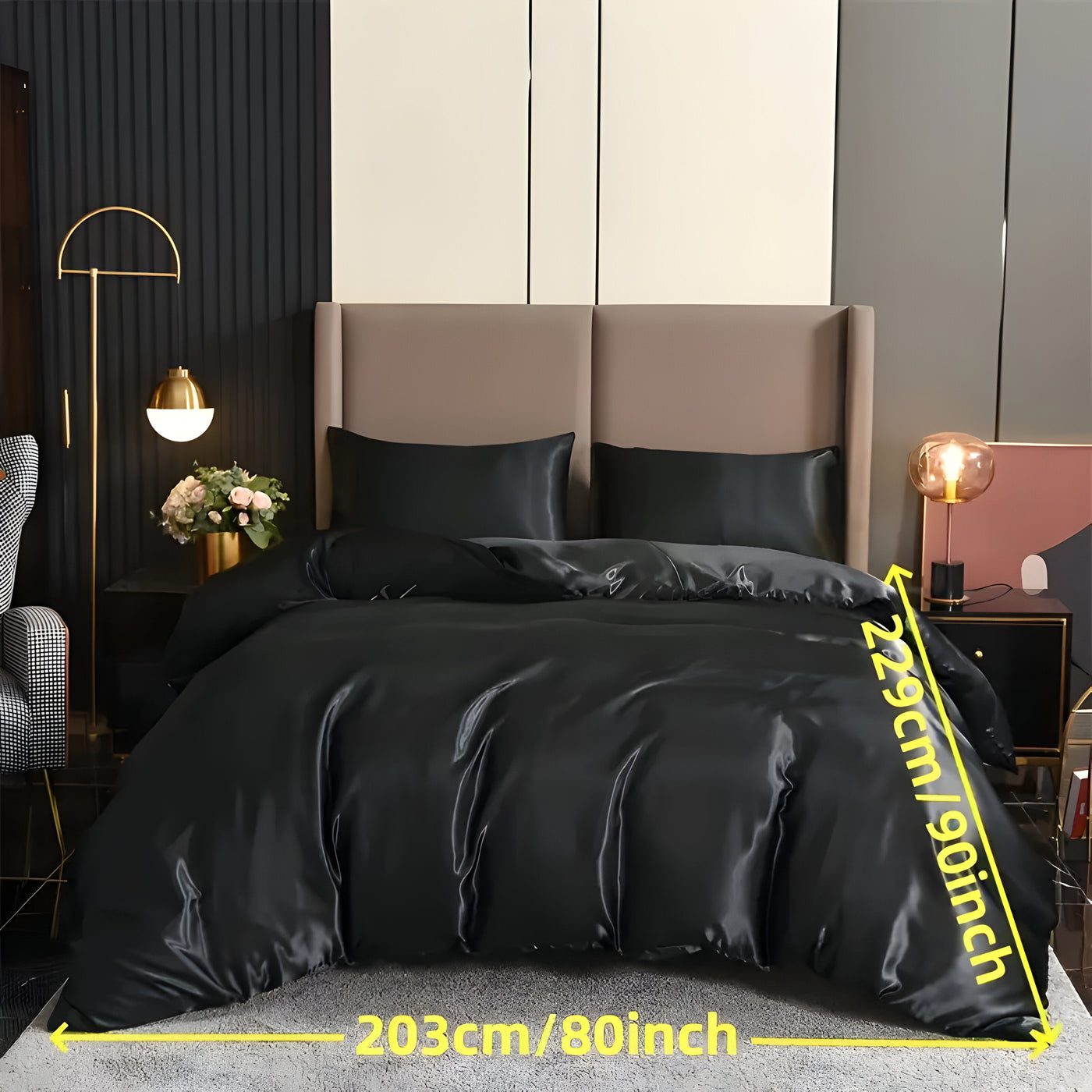 SatinNest Duvet Set - 3tlg. Satin Bettbezug Set