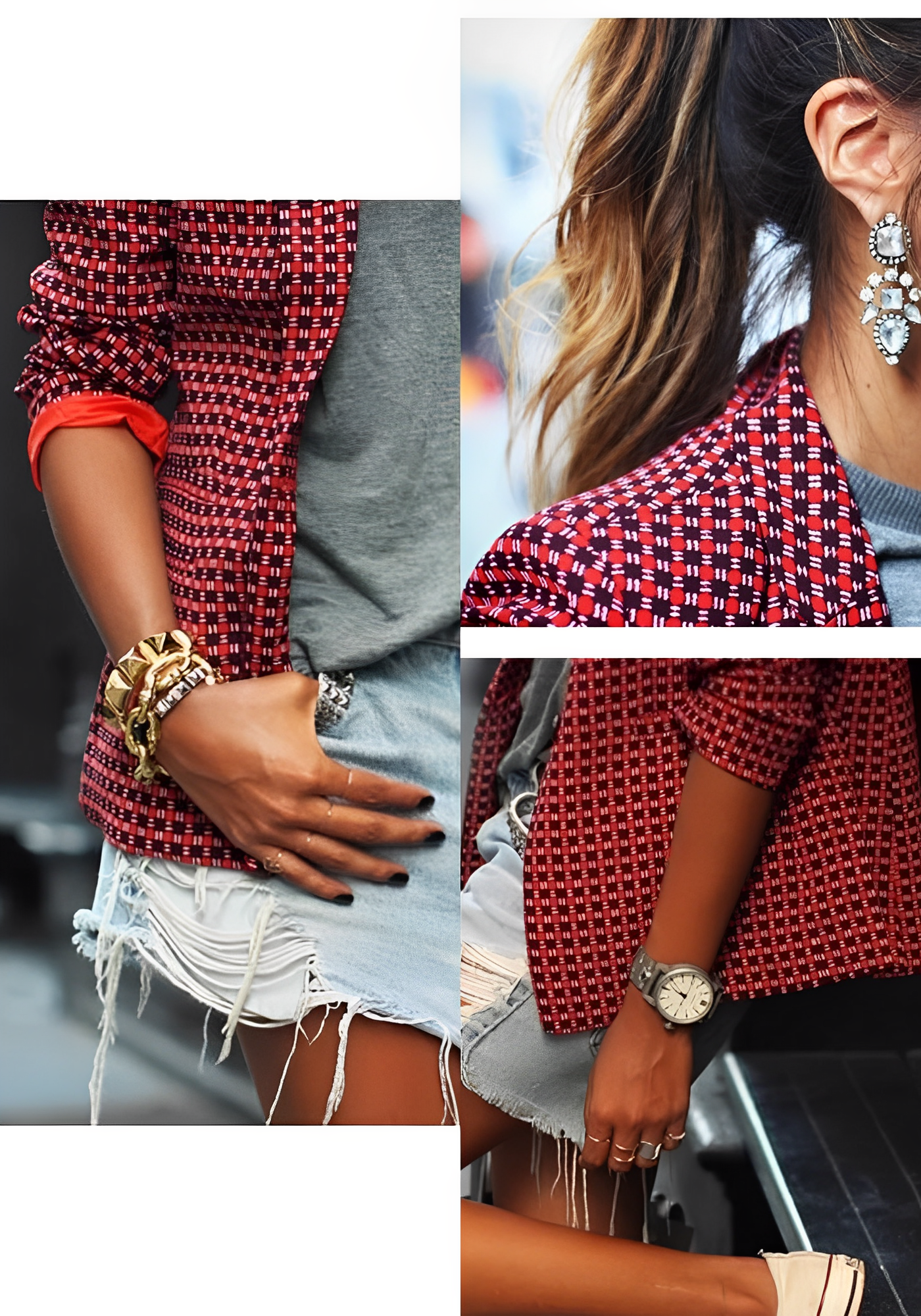 Giselle - Rot-schwarzer Blazer