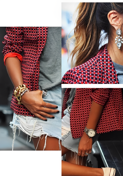 Giselle - Rot-schwarzer Blazer