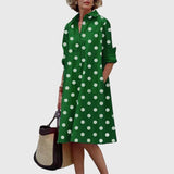 Oshadi - Elegantes Mini Kleid Mit Tasche in Grün-Weiß