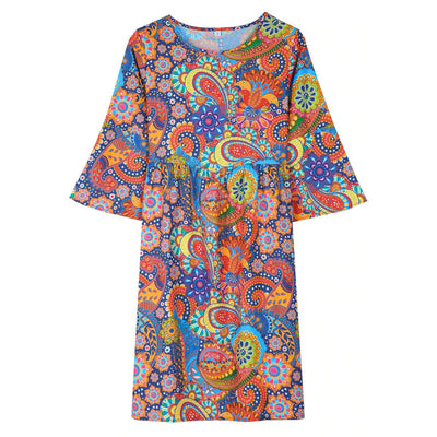 Adriana – Langarm Minikleid mit Print