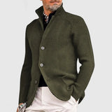 Matin | Stylischer Cardigan aus dickem Strick für Herren – Einfarbig, bequem und elegant in Vert