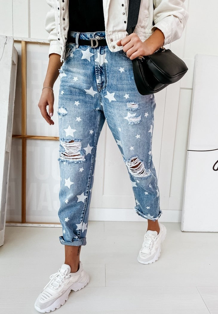 Bella - Damen Slim-Fit-Jeans mit Destroyed-Effekt