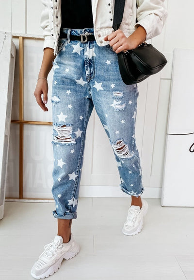 Bella - Damen Slim-Fit-Jeans mit Destroyed-Effekt