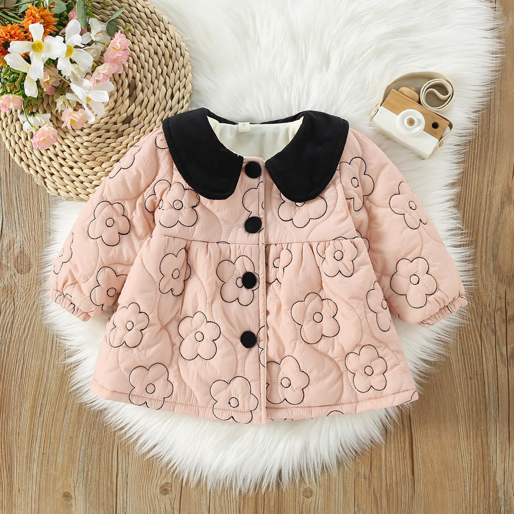 Gesteppter Mantel mit Blumenmuster für Babys und Kleinkinder