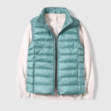 Dagmar | Damen Kurze Steppweste im Puffer Stil in Hellblau