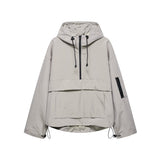 Lena | Damen Stepp-Übergangsjacke mit Kapuze Windabweisend Anorak in Grau