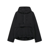 Lena | Damen Stepp-Übergangsjacke mit Kapuze Windabweisend Anorak in Schwarz