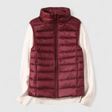 Luisa | Damen Steppweste leichte ärmellose Puffer Vest Women Übergangsjacke in Burgunder