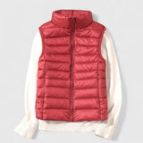 Luisa | Damen Steppweste leichte ärmellose Puffer Vest Women Übergangsjacke in Rot