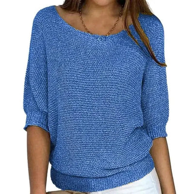 Damen Strickpullover mit halblangen Ärmeln