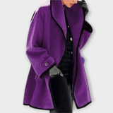 Daniela | Damen Winterjacke mit Offener Vorderseite in Lila
