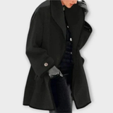 Daniela | Damen Winterjacke mit Offener Vorderseite in Schwarz
