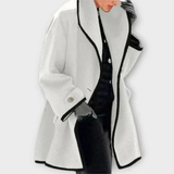 Daniela | Damen Winterjacke mit Offener Vorderseite in Weiß