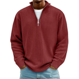David | Herren Casual Pullover mit Viertel Zip in Rot