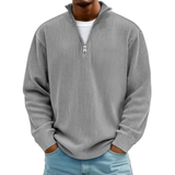 David | Herren Casual Pullover mit Viertel Zip in Grau