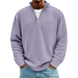 David | Herren Casual Pullover mit Viertel Zip in Lila