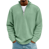 David | Herren Casual Pullover mit Viertel Zip in Grün