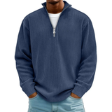 David | Herren Casual Pullover mit Viertel Zip in Marineblau
