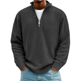 David | Herren Casual Pullover mit Viertel Zip in Schwarz