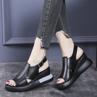 Livina - Keilsandalen mit offener Spitze und Schnalle