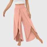 Magdalena | Damen Weit geschnittene Boho-Hose mit Schlitzdesign in Pink