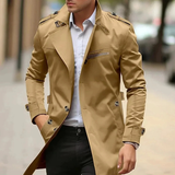 Decker | Herren Langer Elegante Trenchcoat in Dunkelbeige