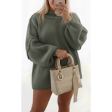 Delia | Damen Strickpullover für Große Größen im Oversize Stil mit weichem Strick in Grün