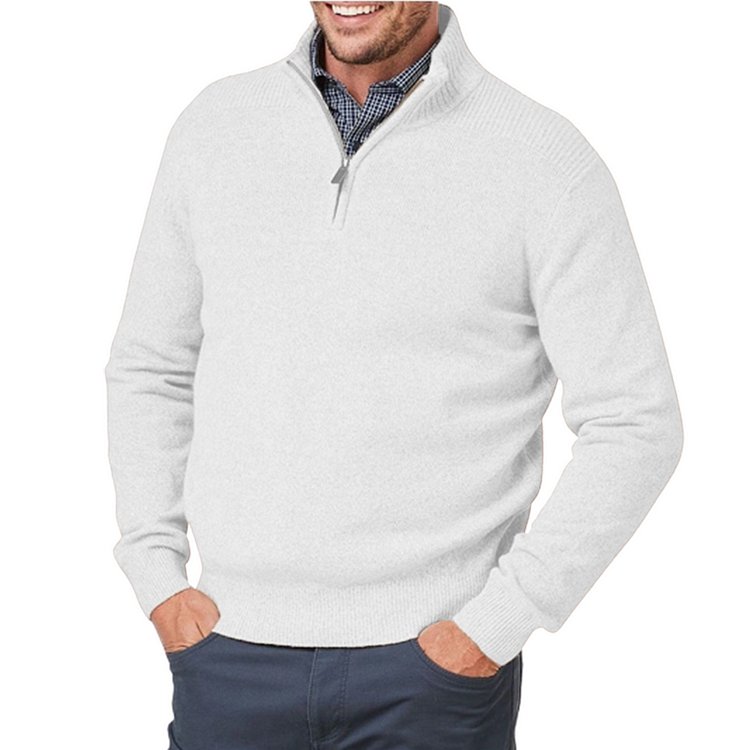 Herren-Pullover mit Dreiviertel-Reißverschluss
