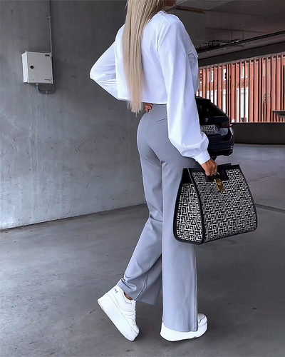 Lorena - Langarm-Top und High-Waist Hose