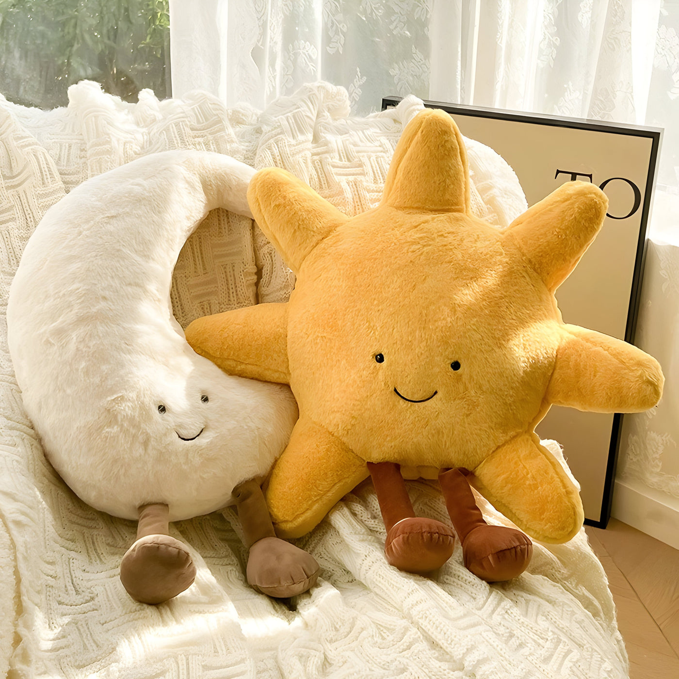 CloudMoon Cushion - Weiches Mond und Sonne Tatami-Kissen