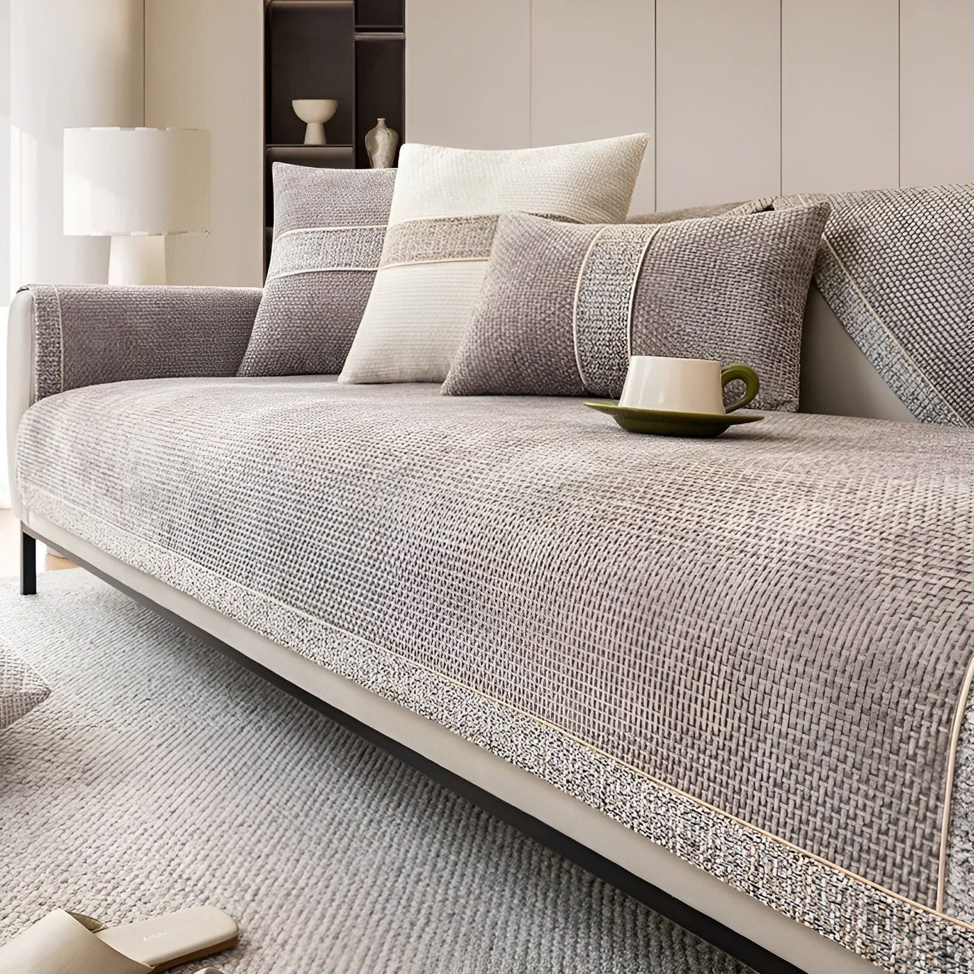 LuxeWrap Sofabezug - Moderner Anti-Kratz Sofabezug aus Leinen