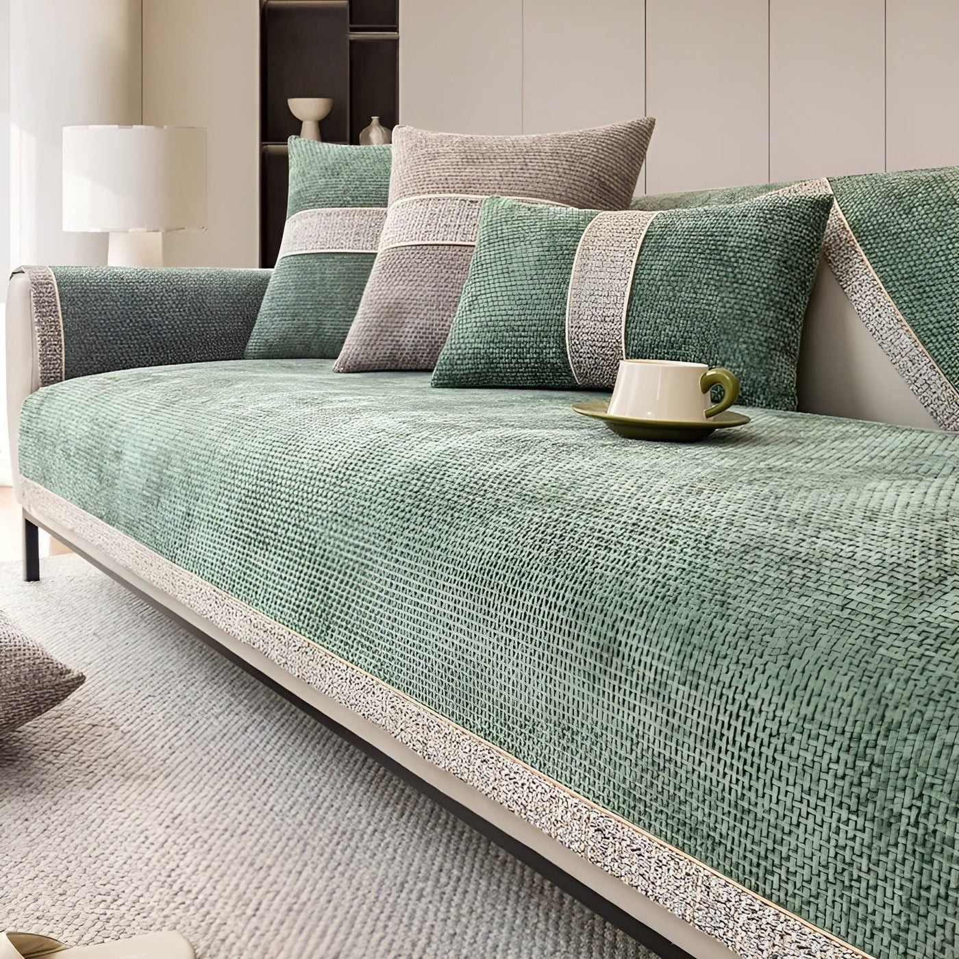 LuxeWrap Sofabezug - Moderner Anti-Kratz Sofabezug aus Leinen