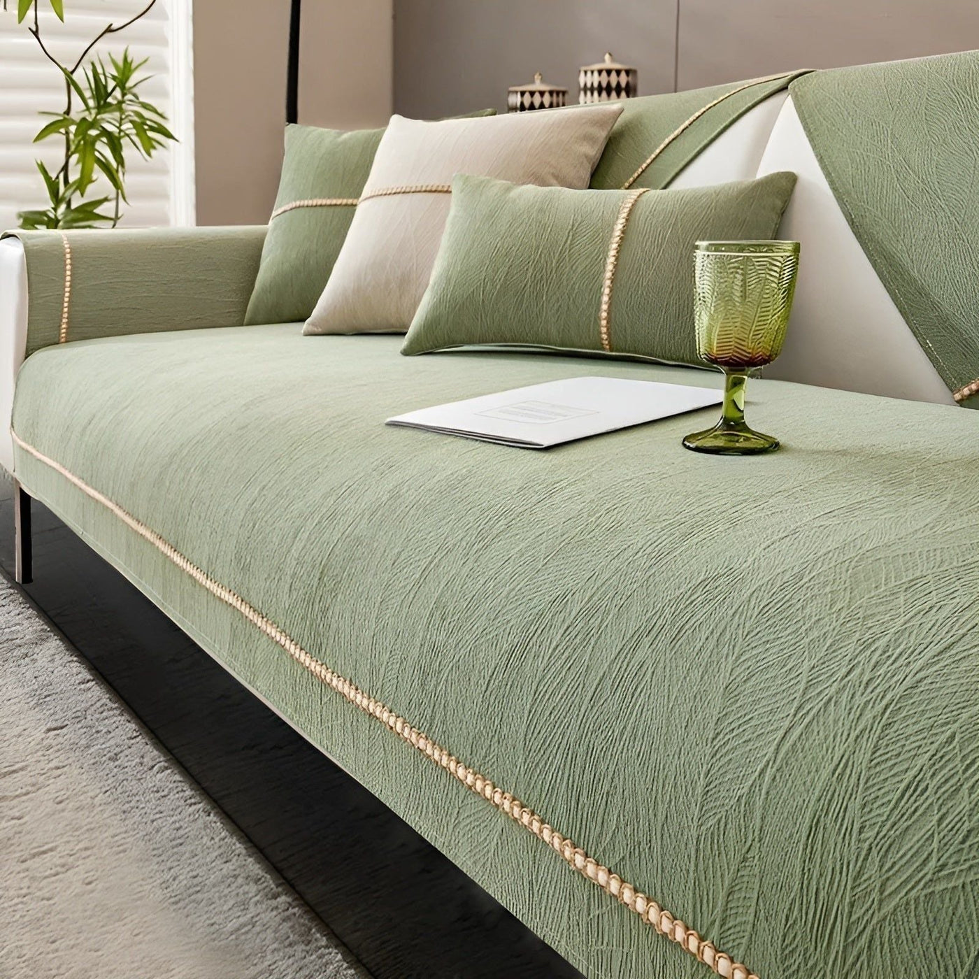 LuxeWrap Sofabezug - Moderner Anti-Kratz Sofabezug aus Leinen