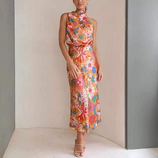 Mila® | Damenkleid aus floralem Satin