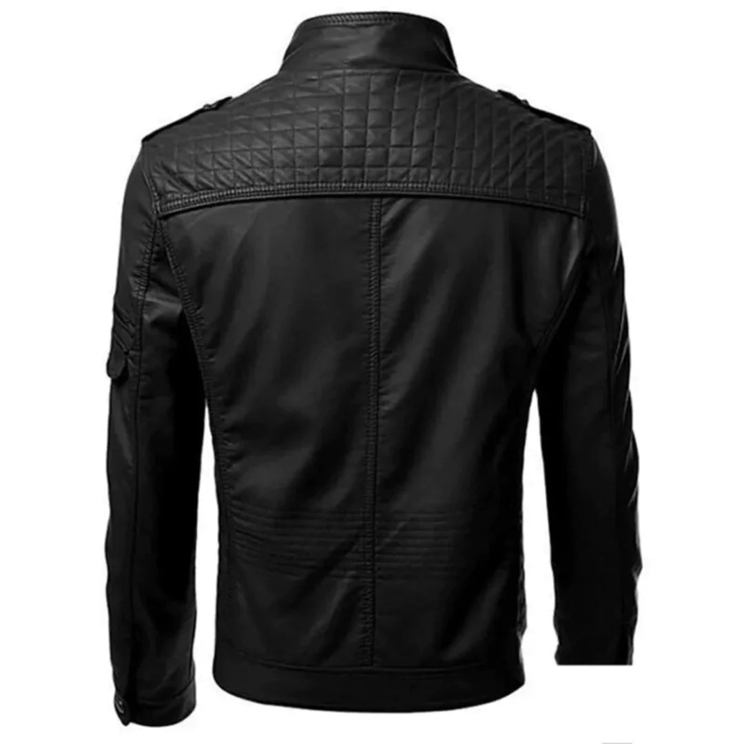 Schwarze Retro-Lederjacke
