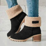 Dafnie | Kuschelige Winter-Schneestiefel aus Wolle in Schwarz