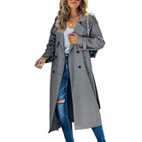 Beatrice | Damen Lässiger Trenchcoat mit Knöpfen in Grau
