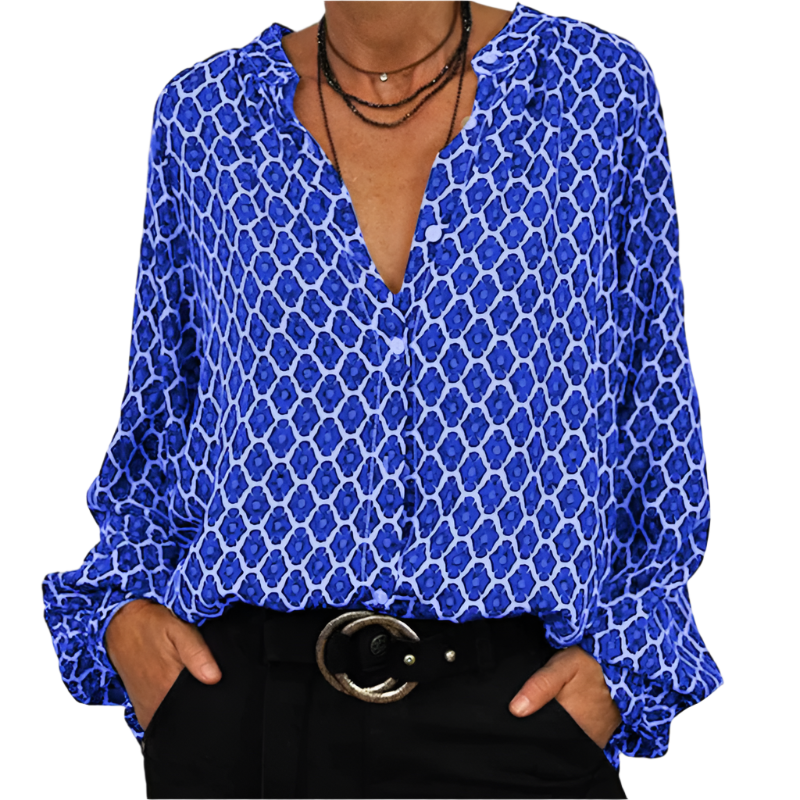 Beata - Elegante Damenbluse V-Ausschnitt