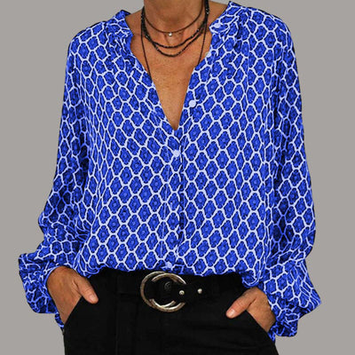 Beata - Elegante Damenbluse V-Ausschnitt