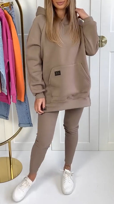 SAMIRA - SET AUS KAPUZENPULLOVER UND LEGGINGS