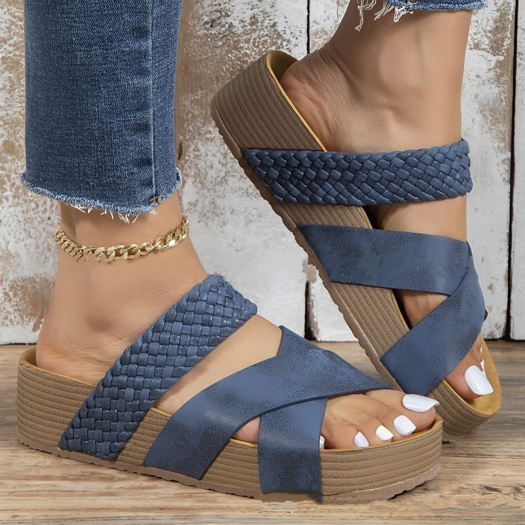 Branwen - Damen Plateau-Sandalen Geflochten