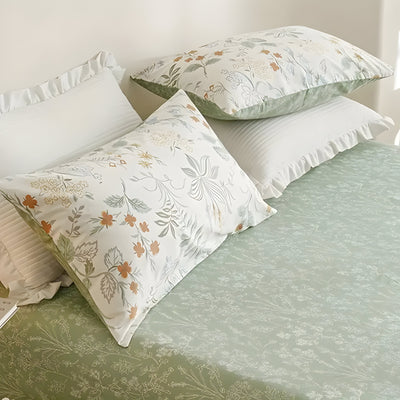 SpringBreeze Bettdecken-Set - 3-teiliger Floral-Bettdeckenbezug