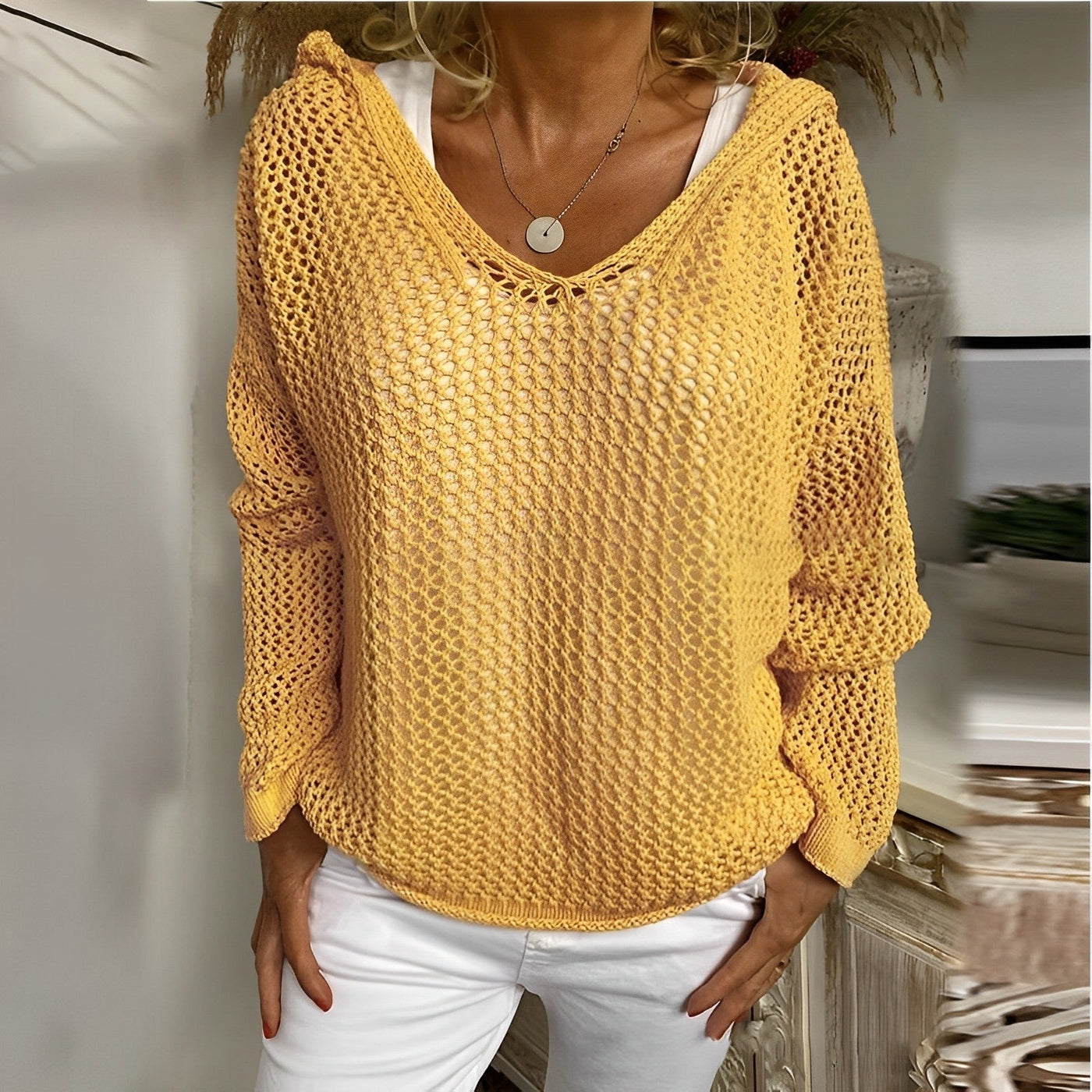 Melissa - bequemer Kapuzenpullover aus Strick