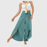 Magdalena | Damen Weit geschnittene Boho-Hose mit Schlitzdesign in Hellblau