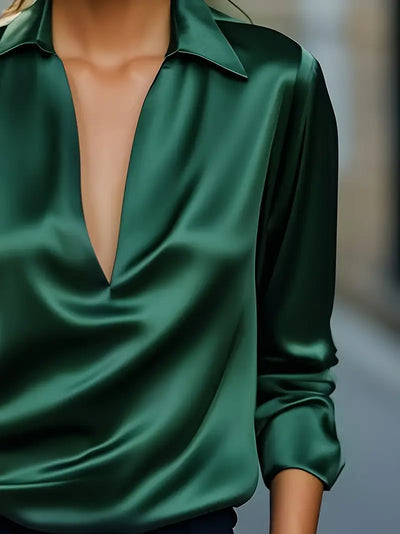 Nadene - Prämie Bluse Mit V-Ausschnitt