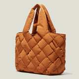 Gesteppte Damen-Shopper-Tasche aus Canvas - Sara in Karamell