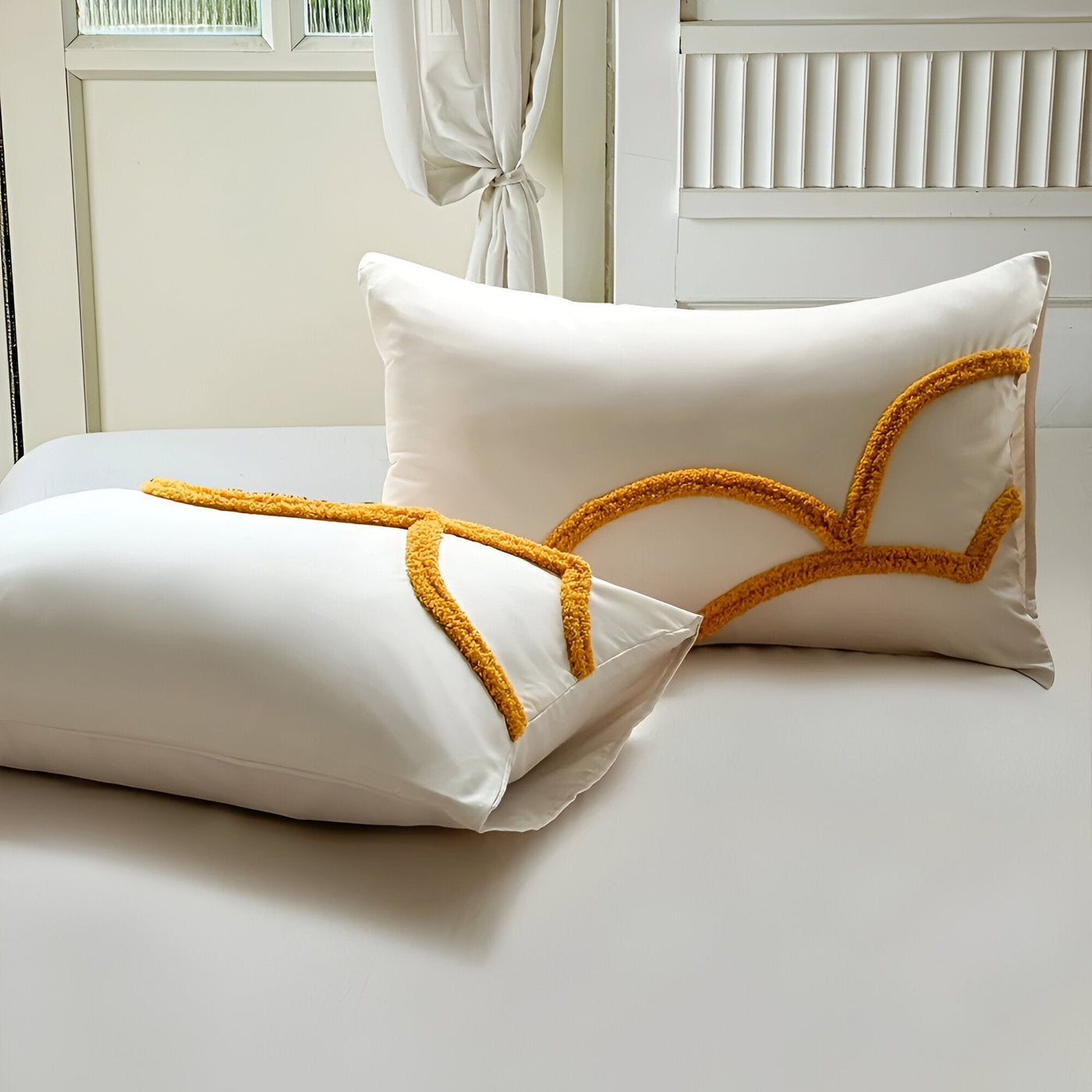 BlossomDream Set - Eleganter Getufteter Bettbezug Mit Floralem Design