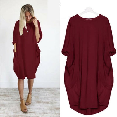 Bronte - Bequemes Langarmkleid mit Taschen für Damen